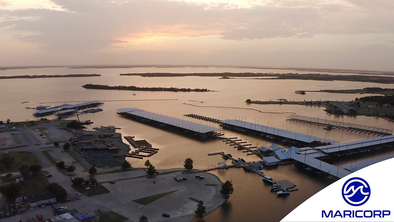 Lewisville Lake boat dock, Texas